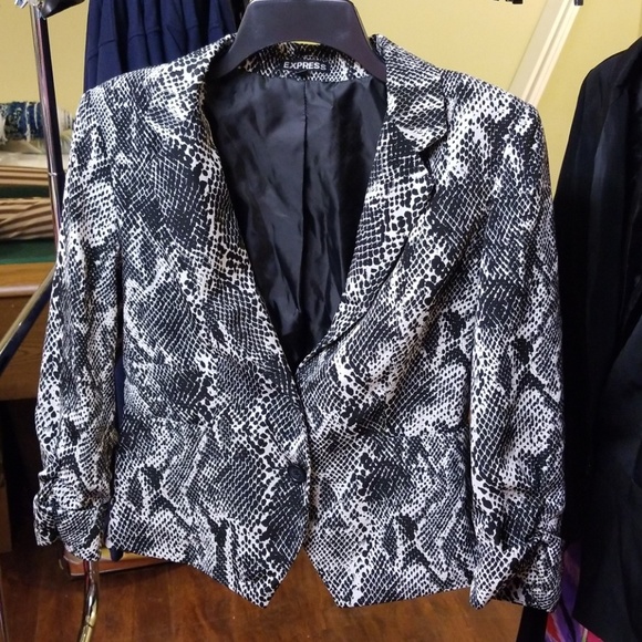 EXPRESS SNAKE PRINT BLAZER - Picture 1 of 2
